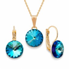 Komplekt naistele DiamondSky „Clarice II (Bermuda Blue)“ Swarovski® kristallidega