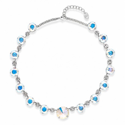 Wedding necklace “Vortex” (Aurora Borealis) embellished with Crystals by Swarovski®
