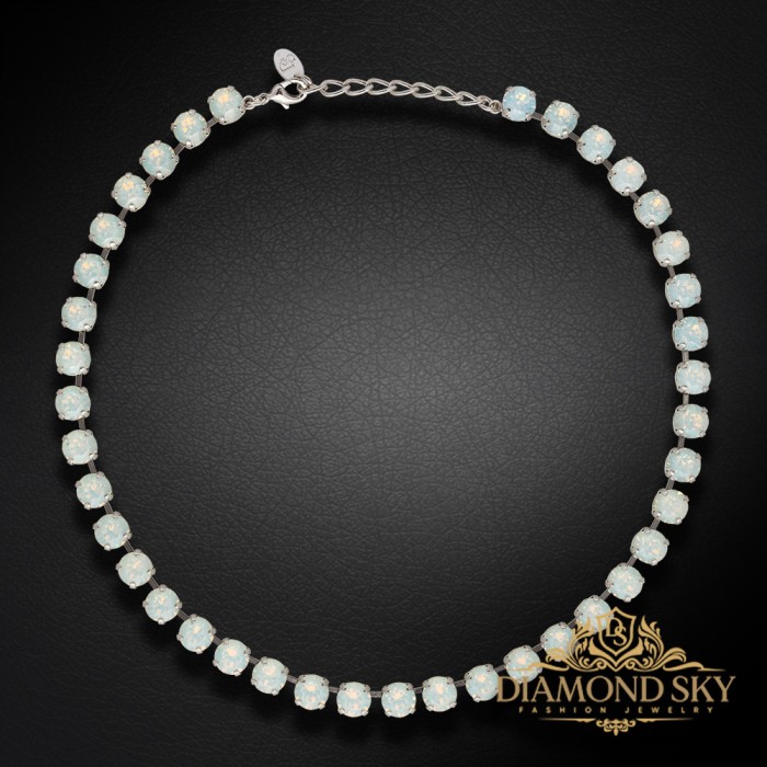 Naiste kaelakee Diamond Sky „Classic (White Opal)“ koos Swarovski kristallidega