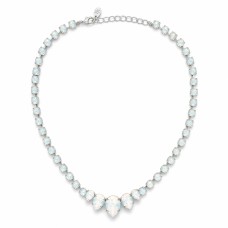 Naiste kaelakee Diamond Sky „Leonora (White Opal)“ koos Swarovski kristallidega