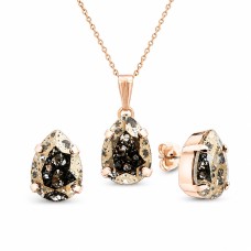 Ehtekomplekt naistele „Venus II (Gold Patina)“ Swarovski® kristallidega