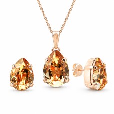 Ehtekomplekt naistele „Venus II (Golden Shadow)“ Swarovski® kristallidega
