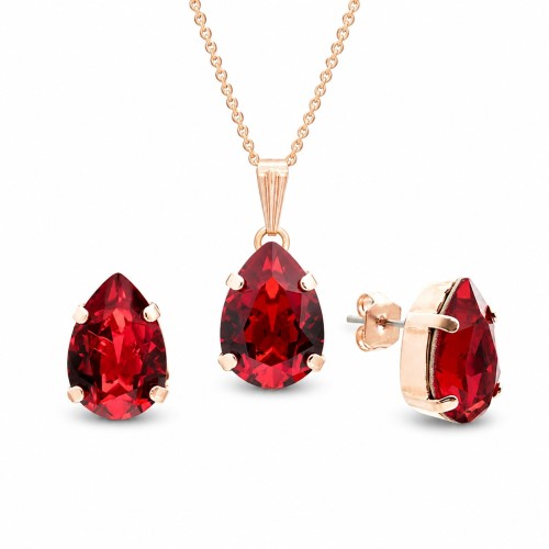 Ehtekomplekt naistele „Venus II (Siam)“ Swarovski® kristallidega