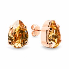 Earrings “Venus II” (Golden Shadow) dazzling with Crystals by Swarovski®