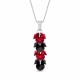 925 Sterling Silver Pendant “Flamenco (Scarlet / Jet)” created with Crystals by Swarovski®