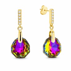 Серебряные серьги 925 пробы «Калатея (Vitrail Medium)» с кристаллами Swarovski®
