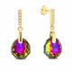 Серебряные серьги 925 пробы «Калатея (Vitrail Medium)» с кристаллами Swarovski®