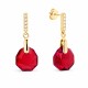 Серебряные серьги 925 пробы «Калатея (Scarlet)» с кристаллами Swarovski®