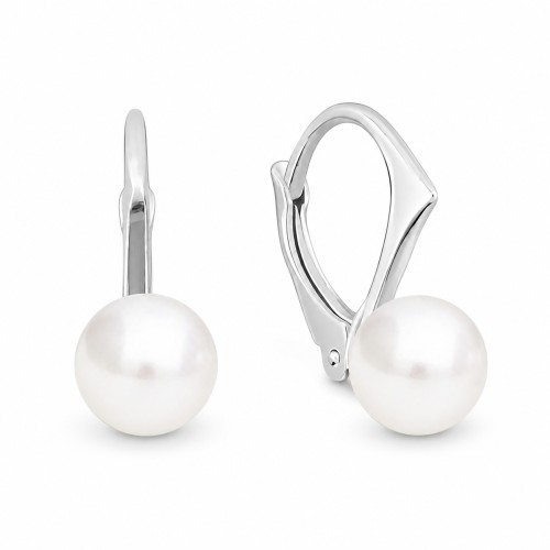 925 Sterling Silver Earrings “Rani” created with Pearls by Swarovski®
