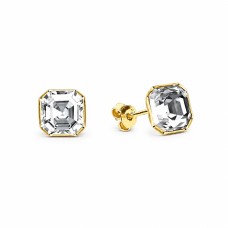 Серебряные серьги 925 пробы «Империум II» с кристаллами Swarovski®