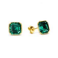 925 Sterling Silver Earrings “Imperial II (Emerald)” created with Crystals by Swarovski®