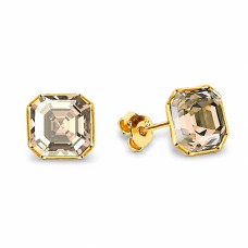 925 Sterling Silver Earrings “Imperial II (Golden Shadow)” created with Crystals by Swarovski®