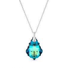 Hõbedane ripats „Baroque V (Bermuda Blue)“ Swarovski® kristallidega