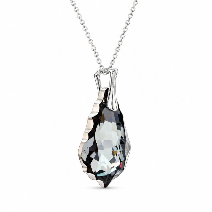 925 Sterling Silver Pendant “Baroque V (Silver Night)” created with Crystals by Swarovski®