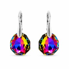 Серебряные серьги 925 пробы «Ледяные Грани (Vitrail Medium)» с кристаллами Swarovski®