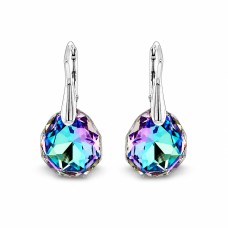 Серебряные серьги 925 пробы «Ледяные Грани (Vitrail Light)» с кристаллами Swarovski®