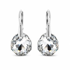 925 Sterling Silver Earrings “Frozen Edges” embellished with Crystals by Swarovski®