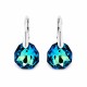 Hõbedased kõrvarõngad „Frozen Edges (Bermuda Blue)“ Swarovski® kristallidega