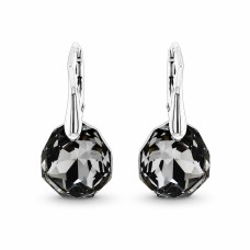 925 Sterling Silver Earrings “Frozen Edges (Silver Night)” created with Crystals by Swarovski®