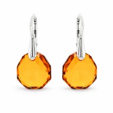 Naiste kõrvarõngad Diamond Sky „Frozen Edges (Light Amber)“ koos Swarovski kristallidega