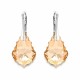 Серебряные серьги 925 пробы «Барокко V (Golden Shadow)» с кристаллами Swarovski®