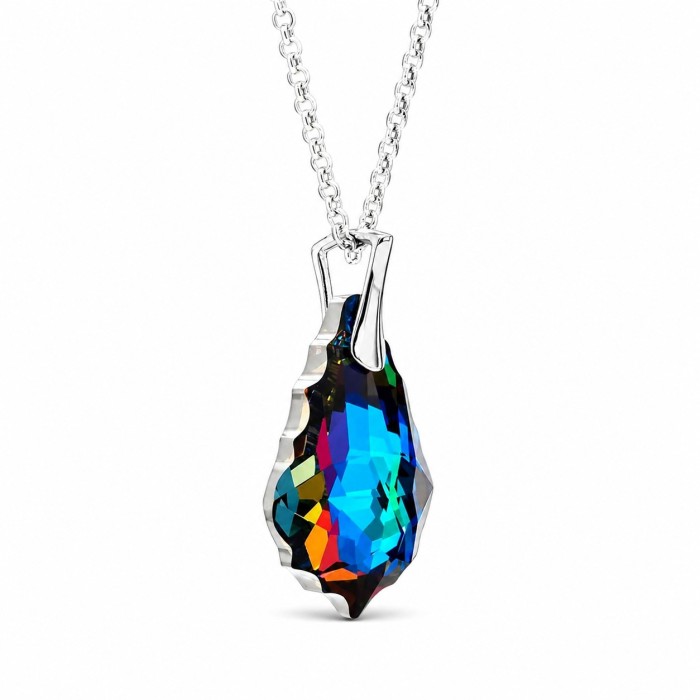 Hõbedane ripats „Baroque V (Meridian Blue)“ Swarovski® kristallidega