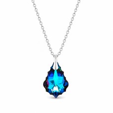 925 Sterling Silver Pendant “Baroque V (Meridian Blue)” created with Crystals by Swarovski®