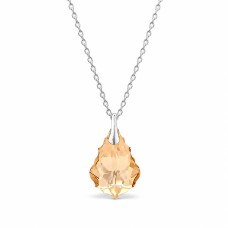 925 Sterling Silver Pendant “Baroque V (Golden Shadow)” created with Crystals by Swarovski®