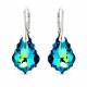 925 Sterling Silver Earrings “Baroque V (Bermuda Blue)” created with Crystals by Swarovski®