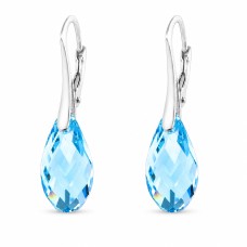 Серебряные серьги 925 пробы «Аншанте (Aquamarine)» с кристаллами Swarovski®