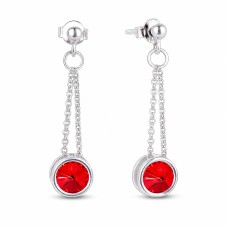 925 Sterling Silver Earrings “Bonbon (Light Siam)” created with Crystals by Swarovski®