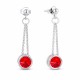 Hõbedased kõrvarõngad „Bonbon (Light Siam)“ Swarovski® kristallidega