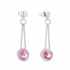 Серебряные серьги 925 пробы «Бонбон (Light Rose)» с кристаллами Swarovski®