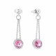 Hõbedased kõrvarõngad „Bonbon (Light Rose)“ Swarovski® kristallidega