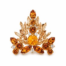 Pross naistele DiamondSky „Kristalliharu II (Light Amber / Topaz / Golden Shadow)“ Swarovski kristallidega