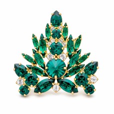 Pross naistele DiamondSky „Crystal Branch II (Emerald)“ Swarovski kristallidega