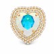 Брошь «Хрустальное Сердце (Aurora Borealis)» с кристаллами Swarovski®