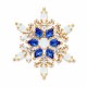 Brooch “Snowflake” (White Opal / Moonlight / Sapphire) enriched with Crystals by Swarovski®