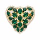 Брошь "Хрустальное Сердце II (Emerald)" с кристаллами Swarovski®