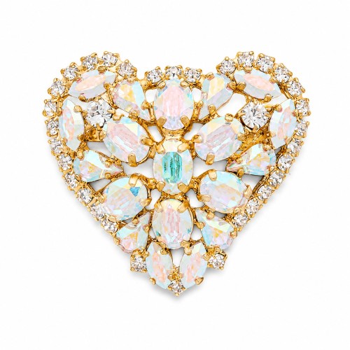 Pross naistele DiamondSky „Crystal Heart II (Aurora Borealis)“ Swarovski kristallidega
