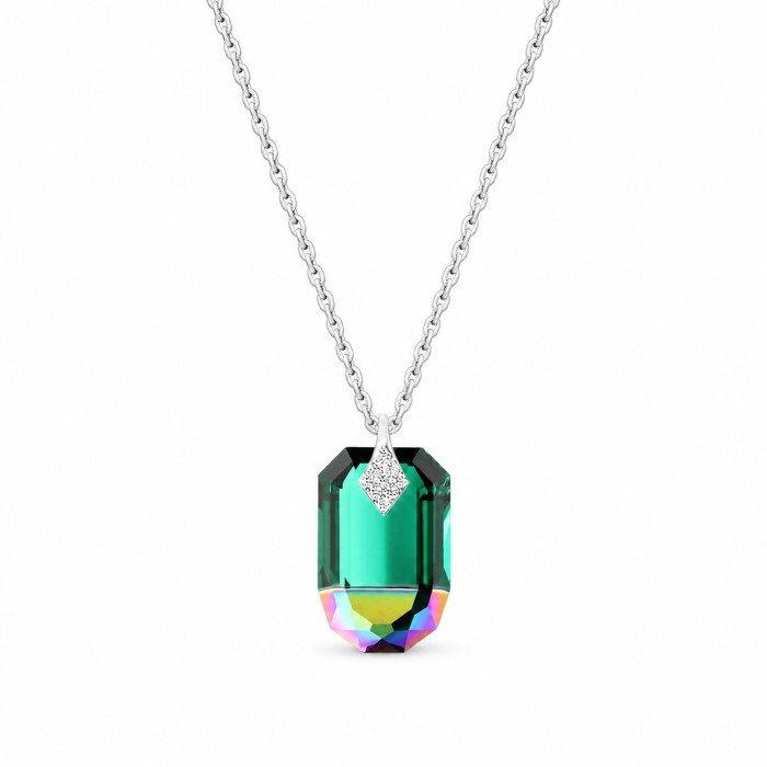Серебряный кулон 925 пробы «Симбиоз (Emerald Scarabaeus Greeen)» с кристаллами Swarovski®