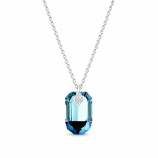 Naiste kaelakee DiamondSky „Symbiosis (Aquamarine Metallic Blue)“ Swarovski kristallidega