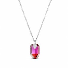 925 Sterling Silver Pendant “Symbiosis II (Fuchsia Red Magma)” created with Crystals by Swarovski®
