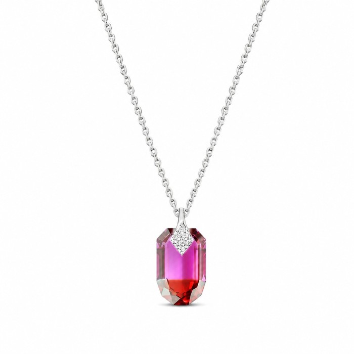 925 Sterling Silver Pendant “Symbiosis II (Fuchsia Red Magma)” created with Crystals by Swarovski®
