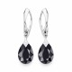 Hõbedased kõrvarõngad „Moon Shine (Jet)“ Swarovski® kristallidega