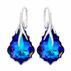 925 Sterling Silver Earrings “Baroque VI” (Meridian Blue) adorned with Crystals by Swarovski®