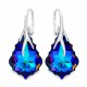 925 Sterling Silver Earrings “Baroque VI” (Meridian Blue) adorned with Crystals by Swarovski®