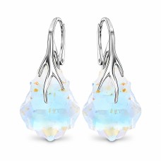 Naiste kõrvarõngad Diamond Sky „Baroque VI (Blue Aurora Borealis)“ koos Swarovski kristallidega
