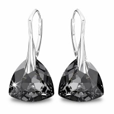 Серебряные серьги 925 пробы «Вечерний Блеск (Silver Night)» с кристаллами Swarovski®