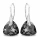 925 Sterling Silver Earrings “Evening Shine (Silver Night)” created with Crystals by Swarovski®